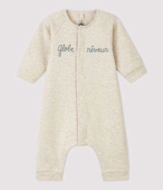 Baby-Overall aus Bio-Baumwoll-Molton beige MONTELIMAR CHINE